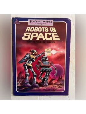 1989 ROBOTS IN SPACE Coloring Book Random House